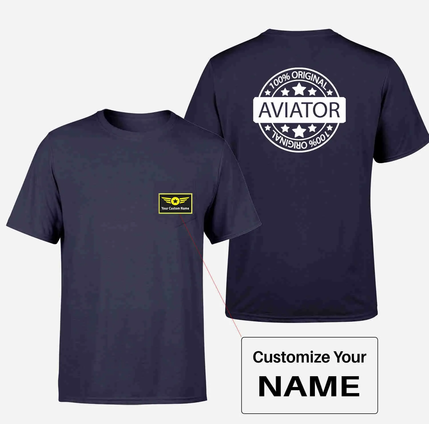 100 Original Aviator Designed Pocket T-Shirts