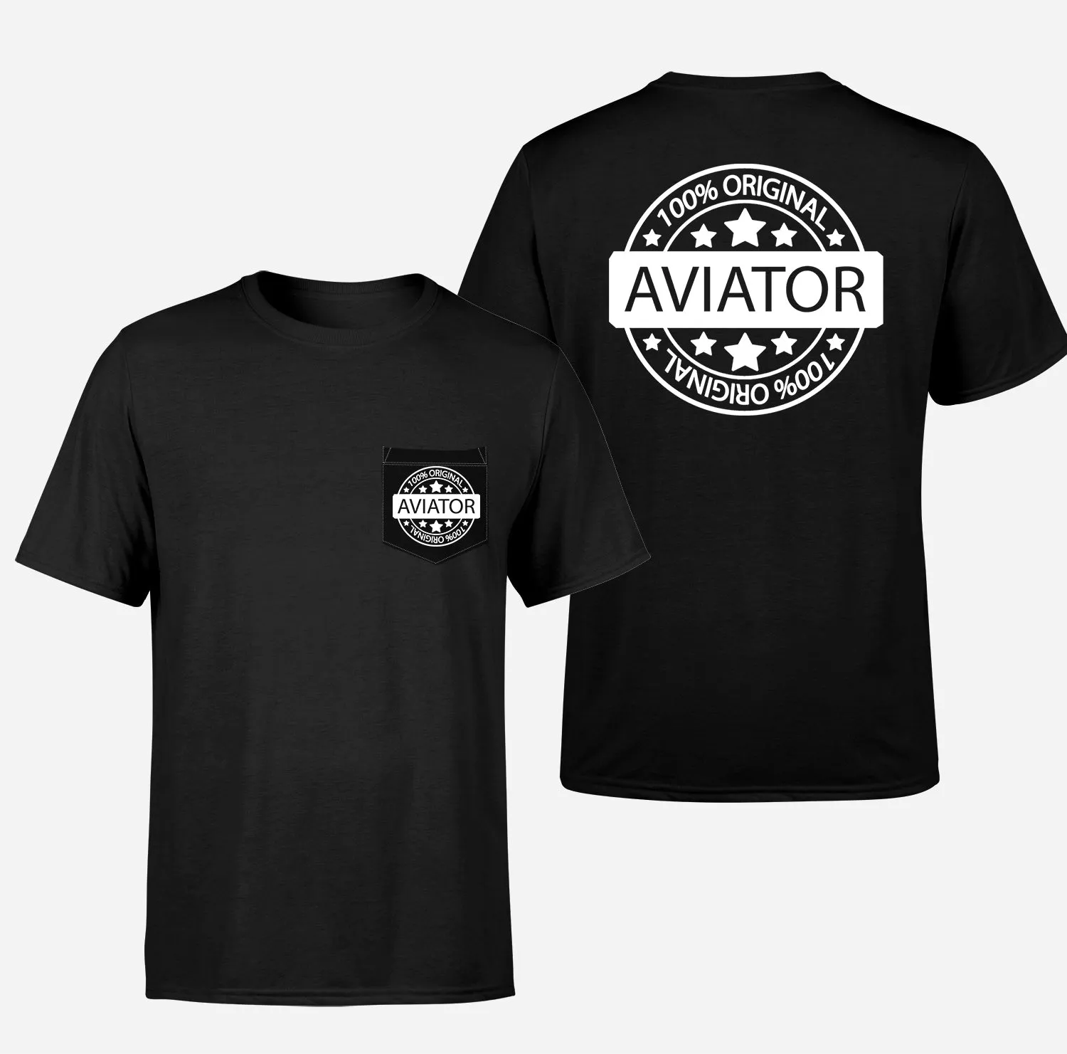 100 Original Aviator Designed Pocket T-Shirts