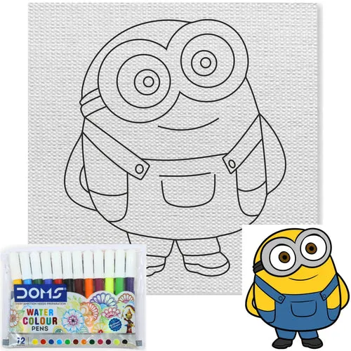 6x6" Printed Canvas Board DIY - Minions