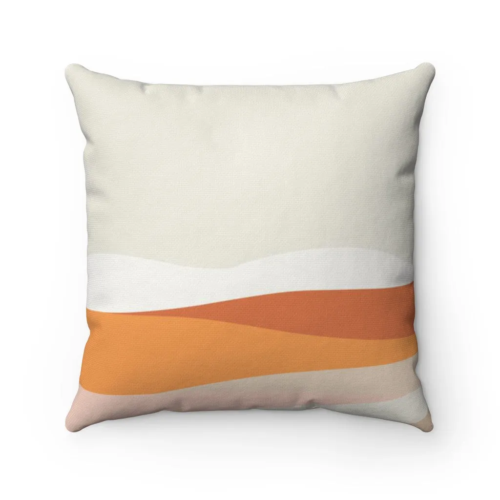 Abstract Boho Pillow Cover | Beige Orange Cream