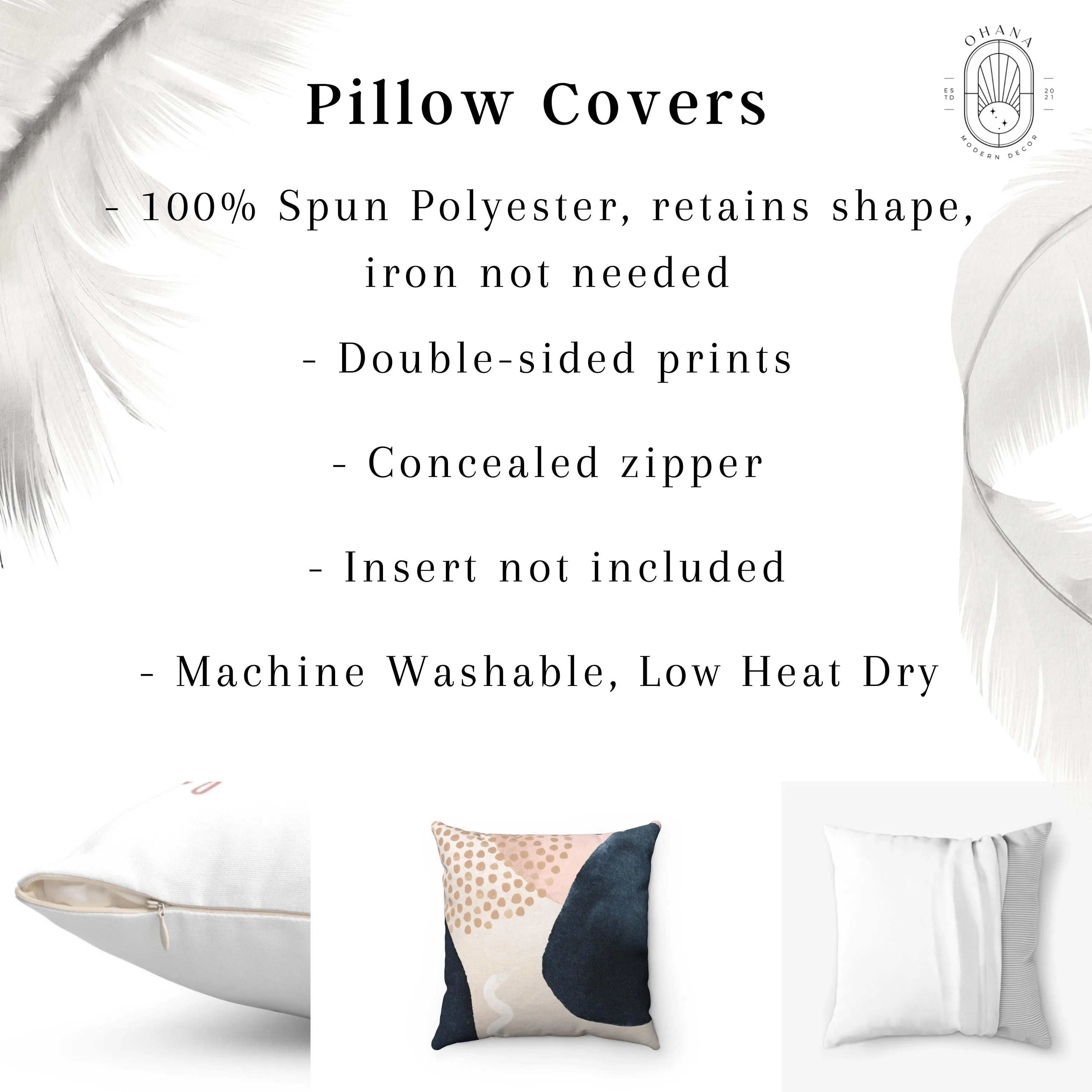 Abstract Boho Pillow Cover | Grey Blue White