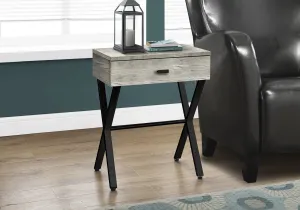 Accent Table - 24"H / Grey Reclaimed Wood / Black Metal