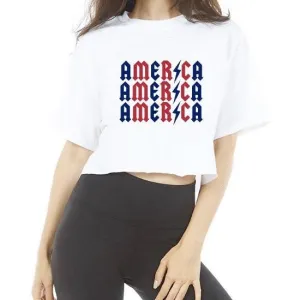 America Lightning Crop Tee