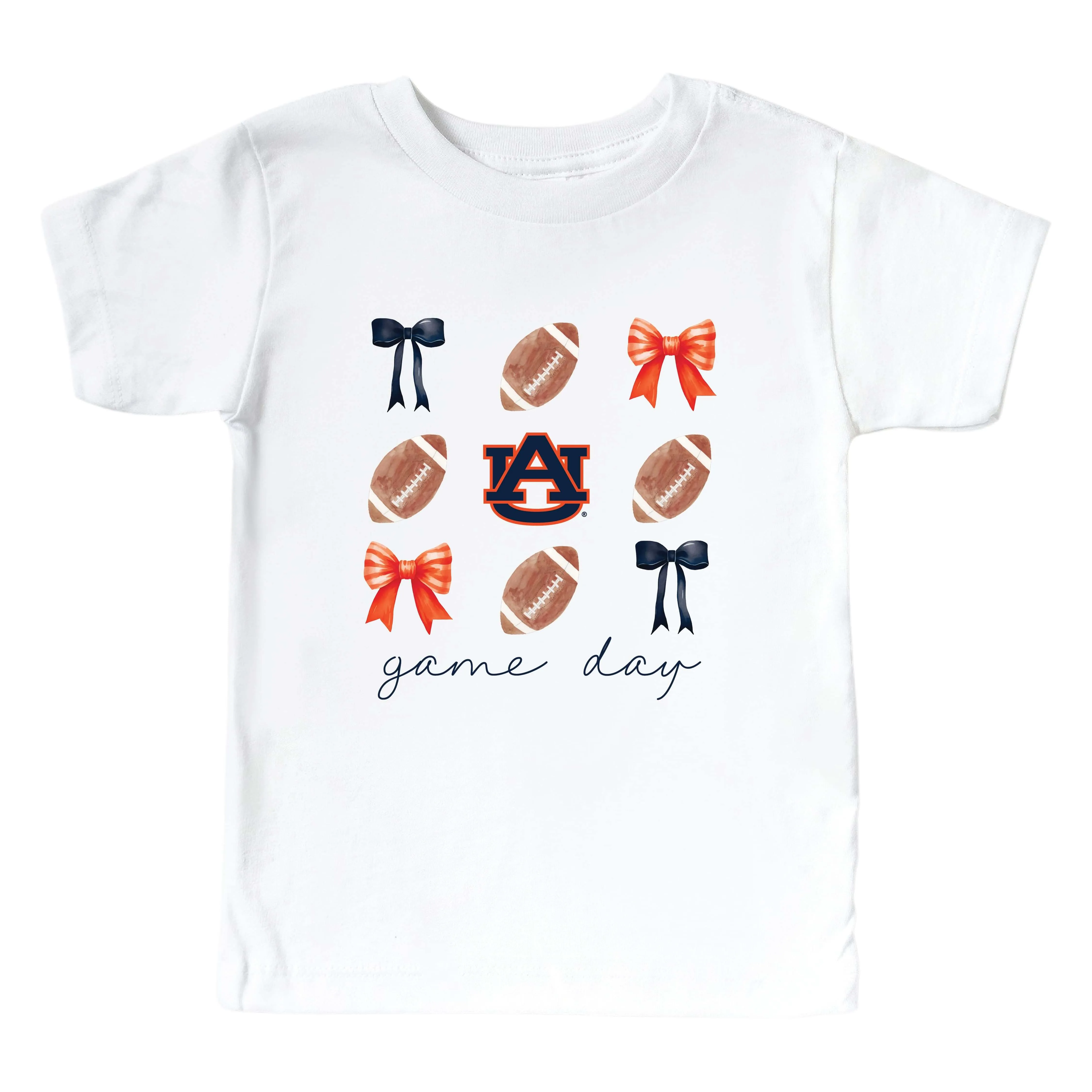 Auburn University | Footballs & Bows Kids Graphic Tee