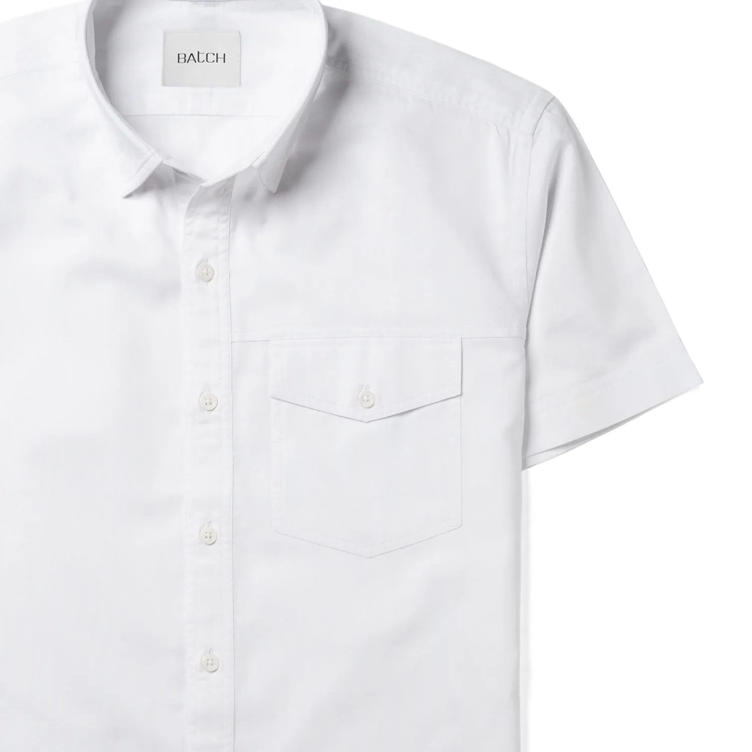 Author Short Sleeve Casual Shirt – Pure White Cotton Oxford