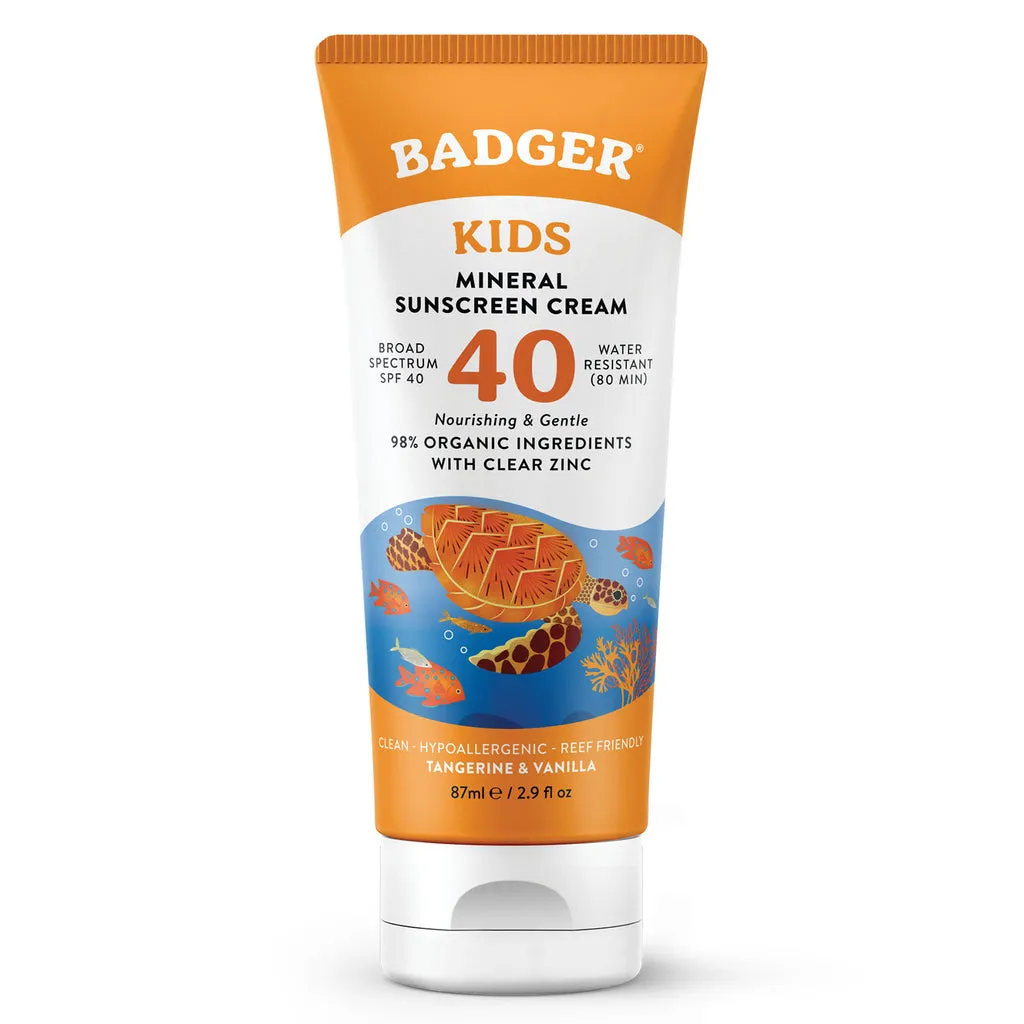 Badger Spf 40 Kids Mineral Sunscreen Cream 2.9Oz