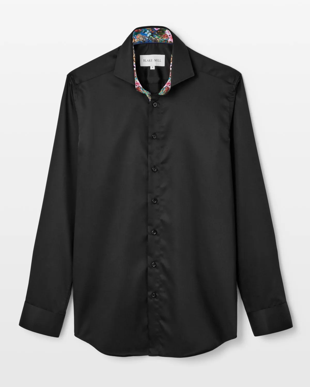 Black Sateen with Botanical Gardens Accents Shirt