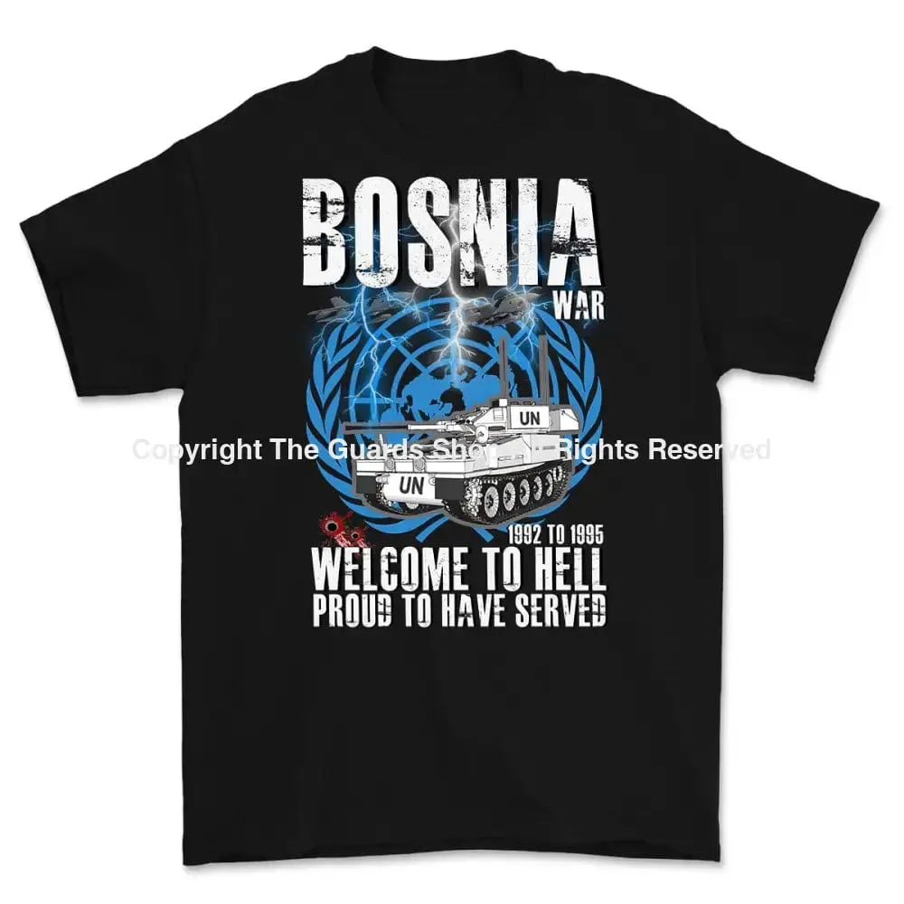 BOSNIA WAR Welcome To Hell Printed T-Shirt