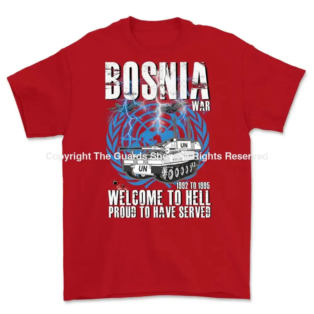 BOSNIA WAR Welcome To Hell Printed T-Shirt