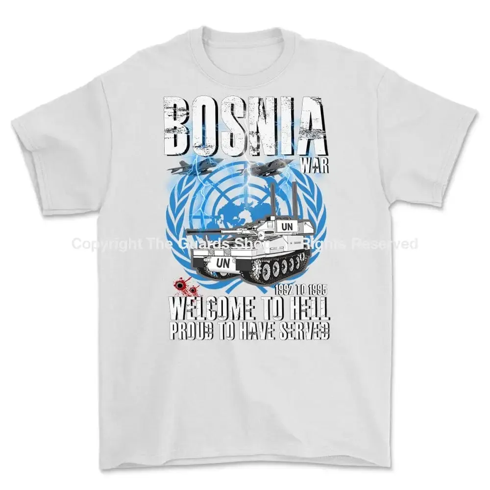 BOSNIA WAR Welcome To Hell Printed T-Shirt