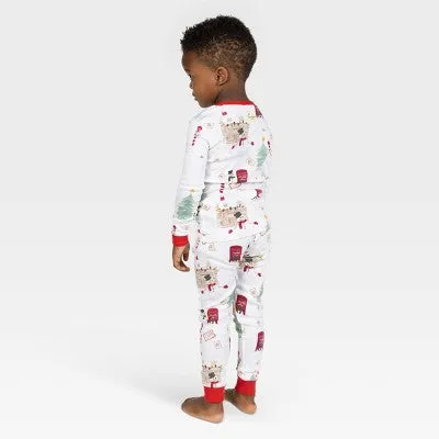 Burt's Bees Baby Kids' 2pc Christmas Pajama Set - White 4