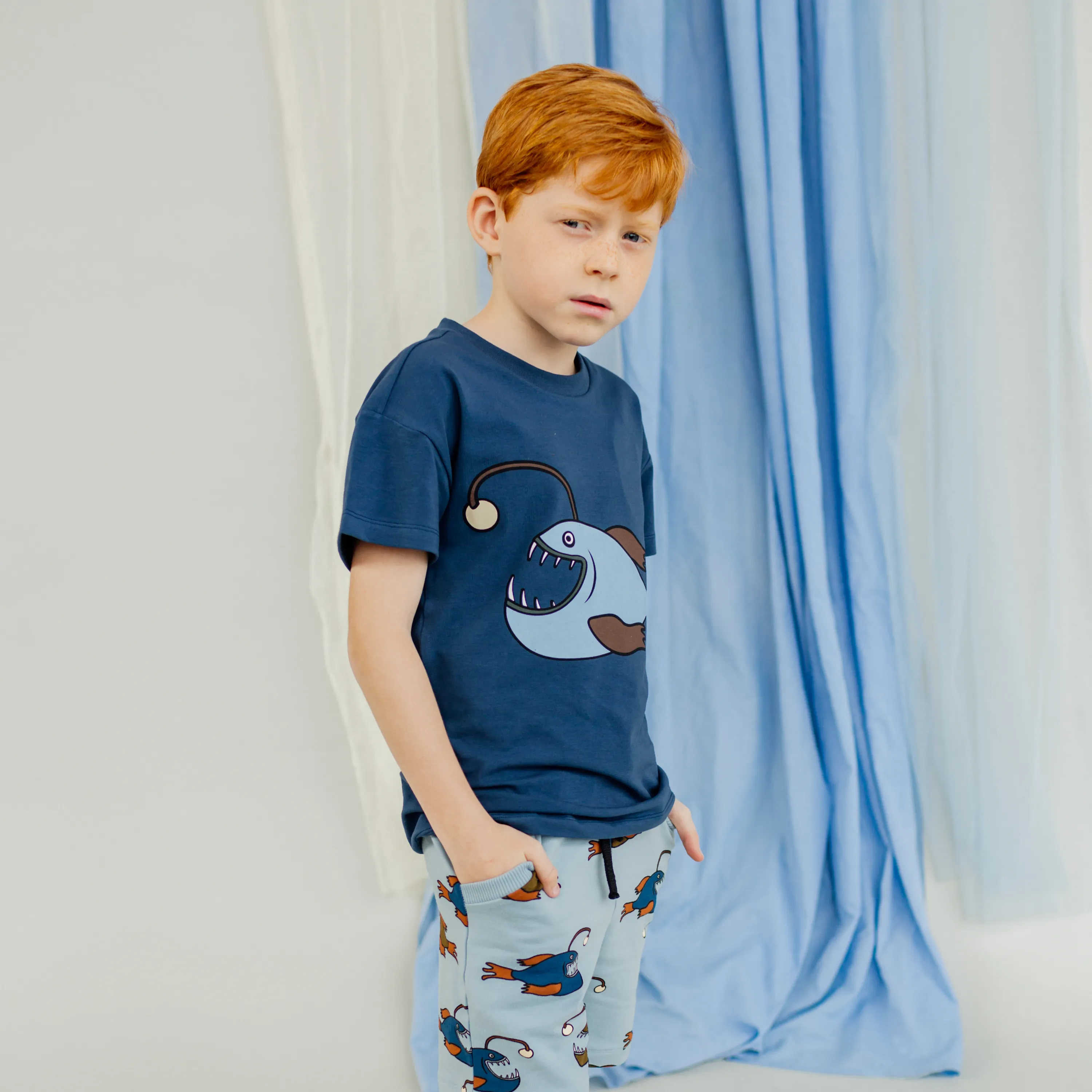 CARLIJNQ Anglerfish - T-shirt with print blue