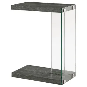 Colby - Engineered Wood C-Shaped Side Table - Weathered Gray