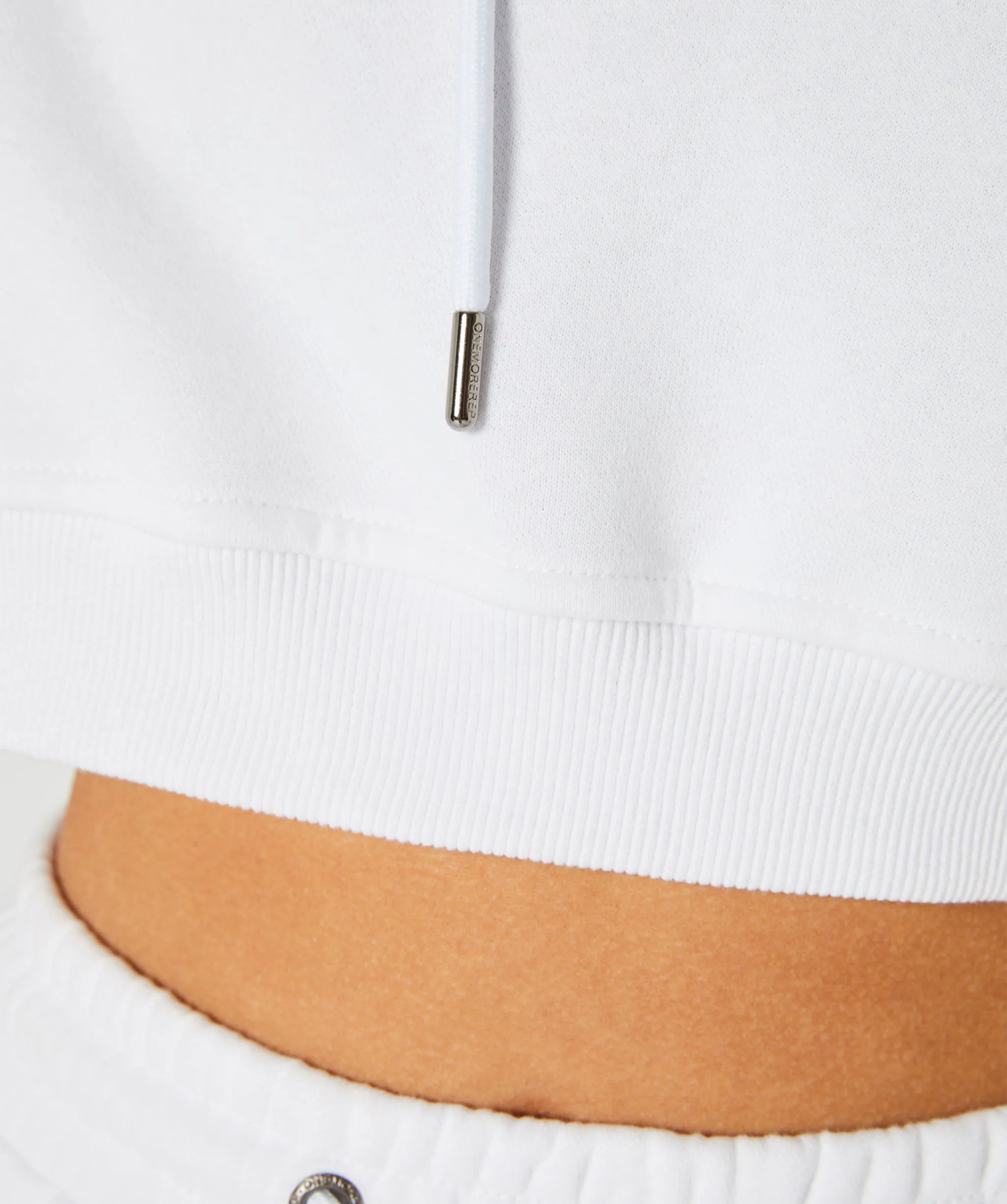 Crop Pullover Hoodie White