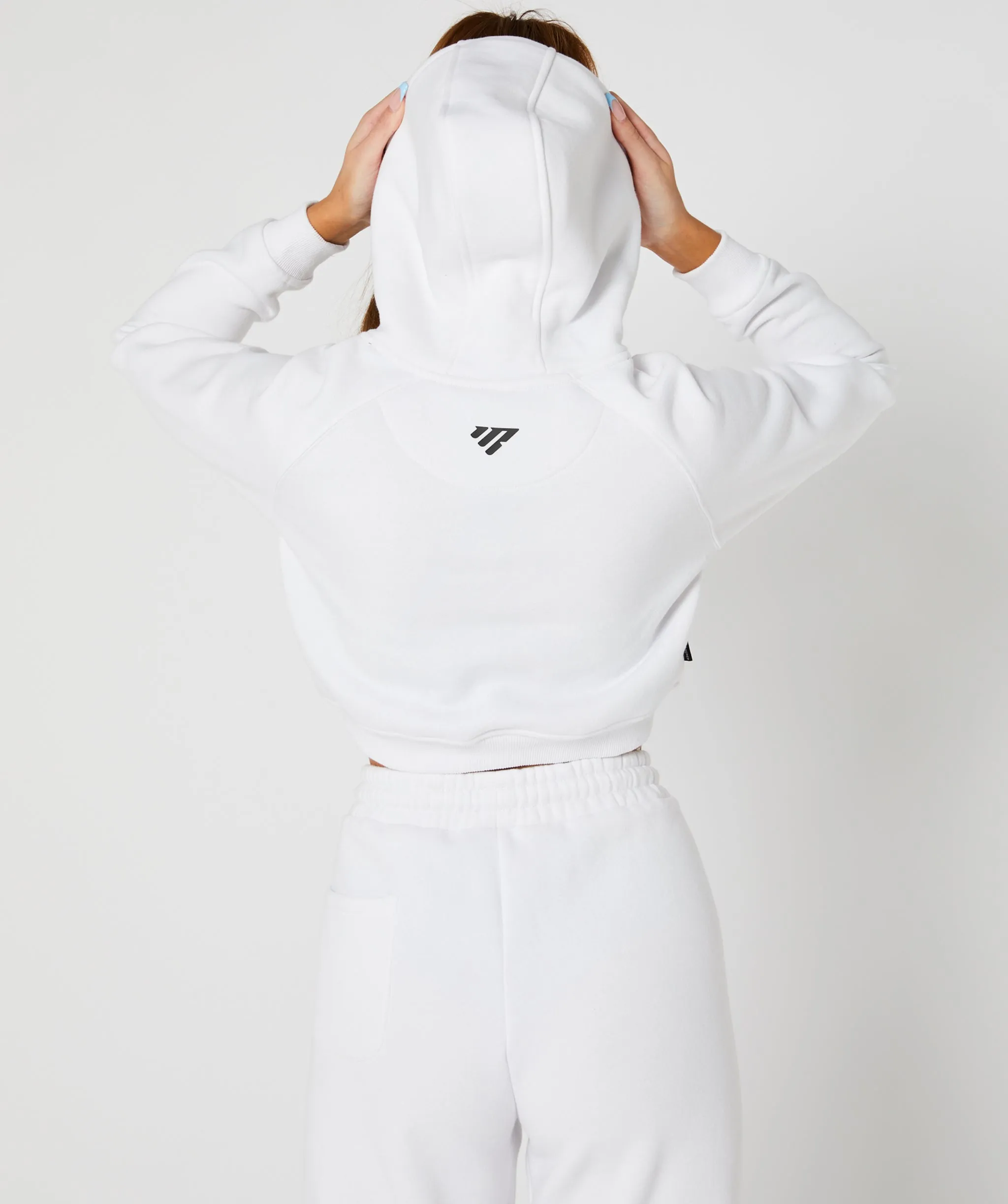 Crop Pullover Hoodie White