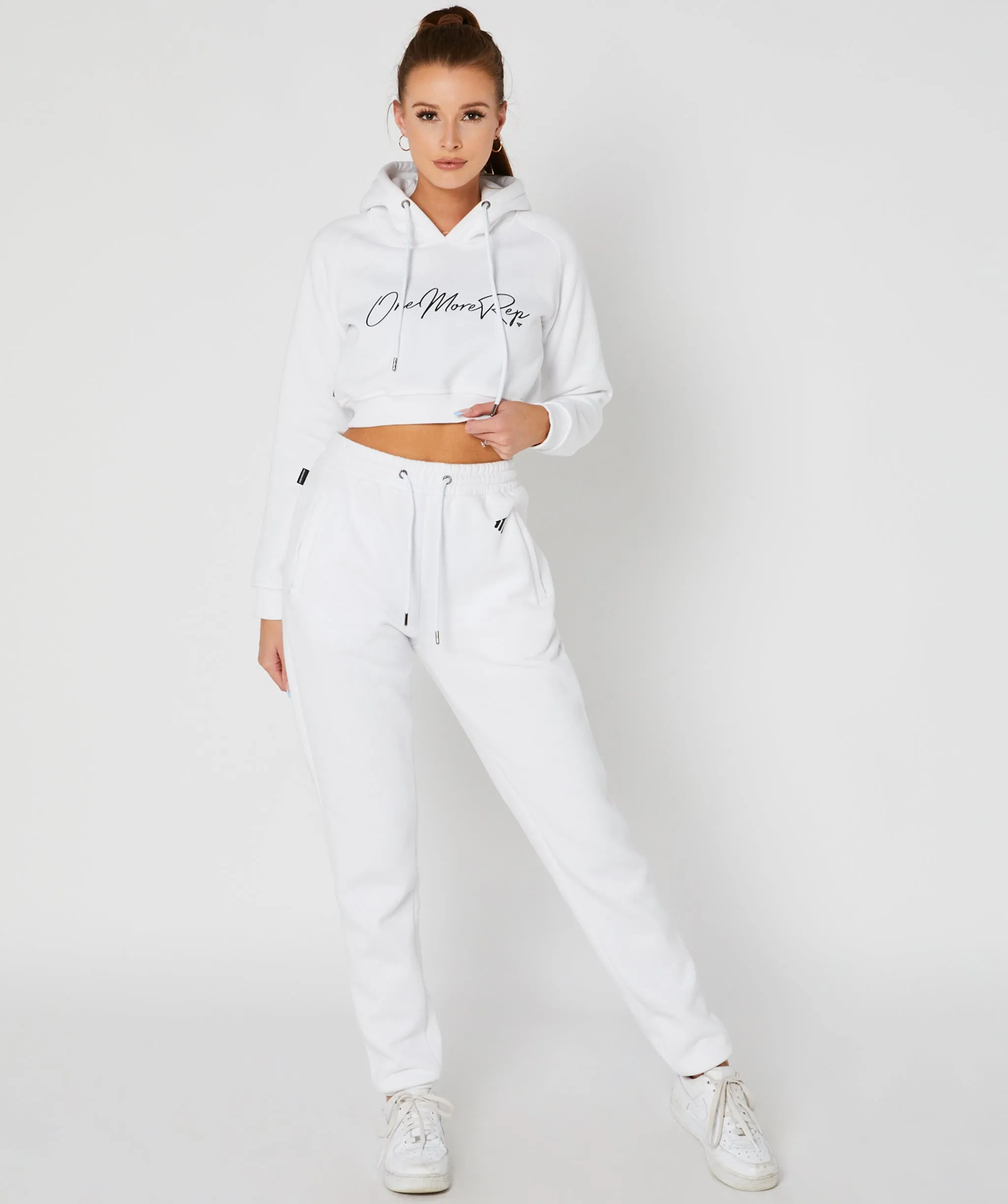 Crop Pullover Hoodie White