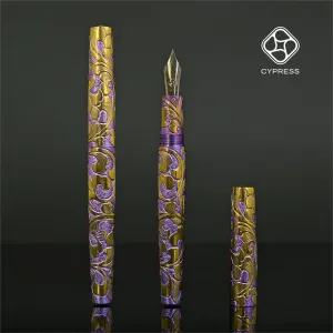 CYPRESS Fountain Pen - Titanium Alloy - Karakusa-Purple