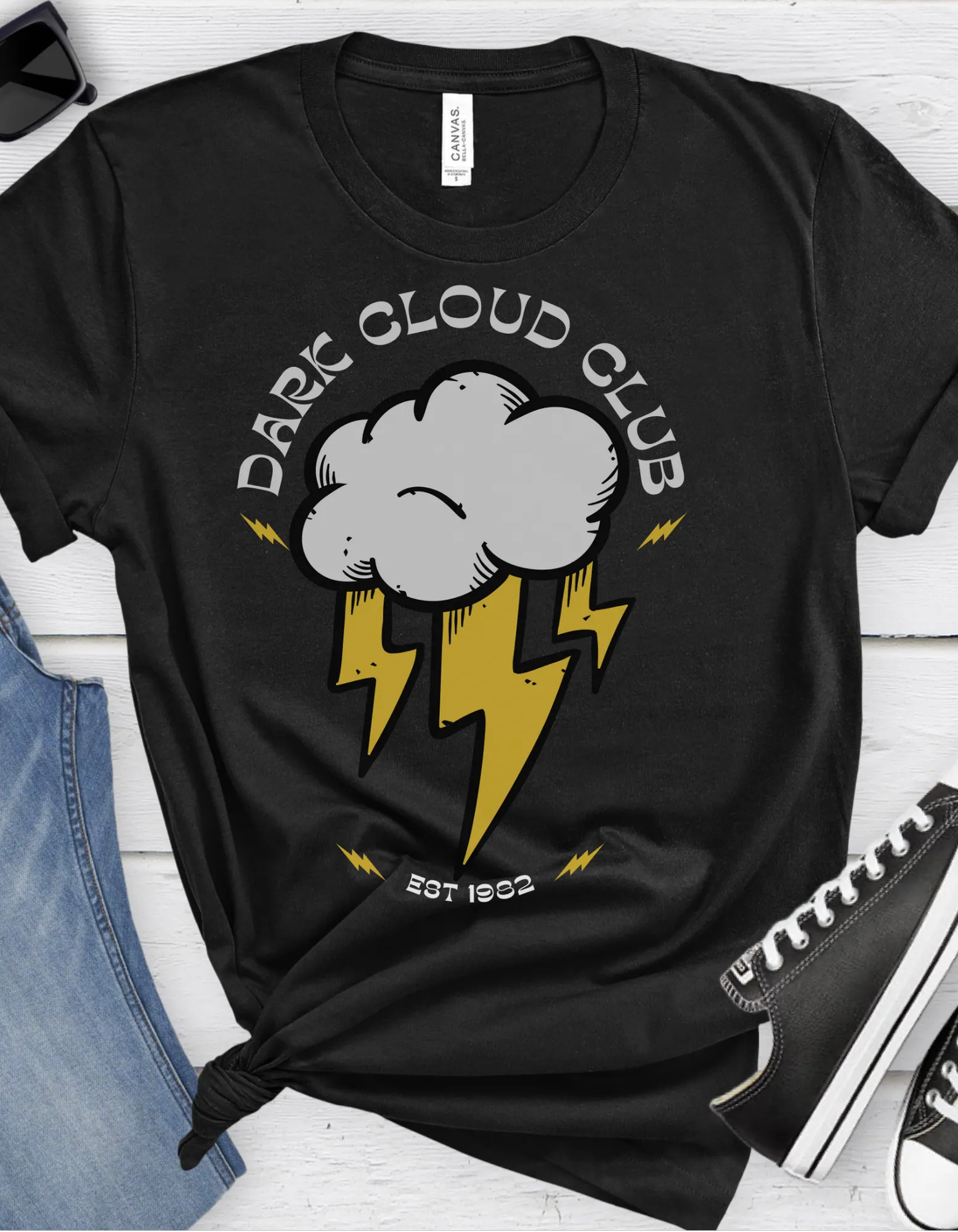 Dark Cloud Club Tattoo T-shirt / Traditional Tattoo Tee Shirt / Punk Rock Clothing Tshirt Rockabilly Psychobilly Freak Goth