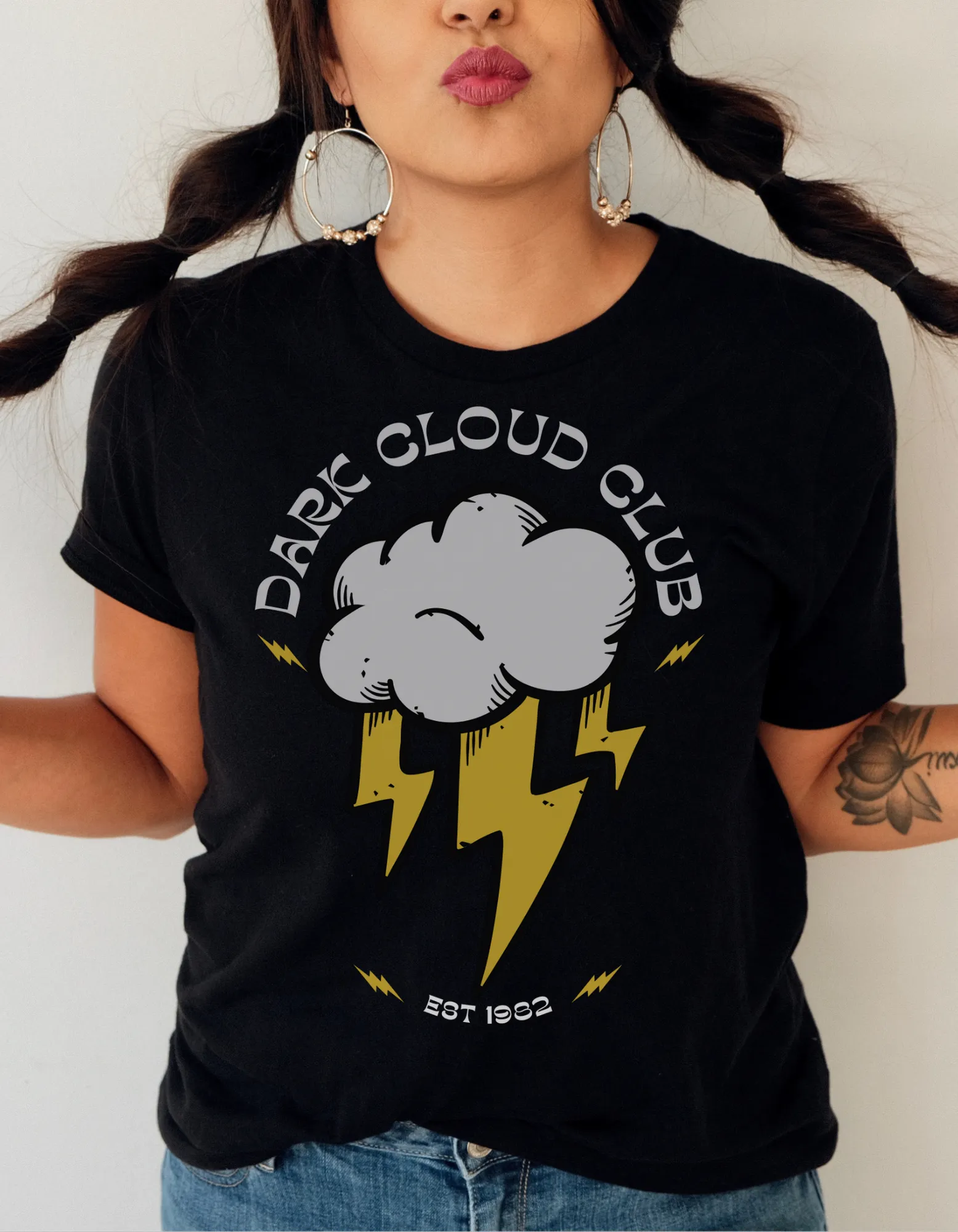 Dark Cloud Club Tattoo T-shirt / Traditional Tattoo Tee Shirt / Punk Rock Clothing Tshirt Rockabilly Psychobilly Freak Goth