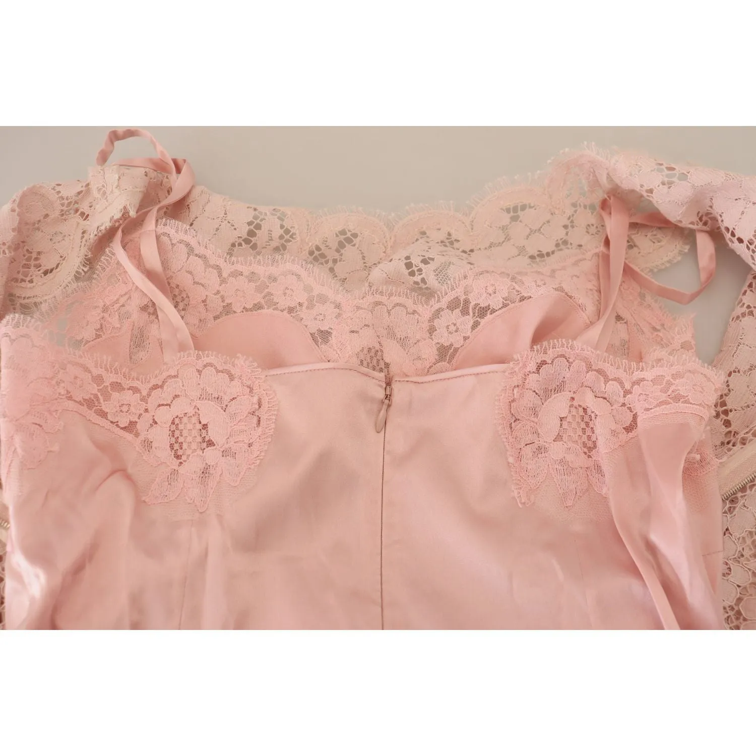 Dolce & Gabbana Elegant Sheer Lace Sleeveless Blouse in Pink