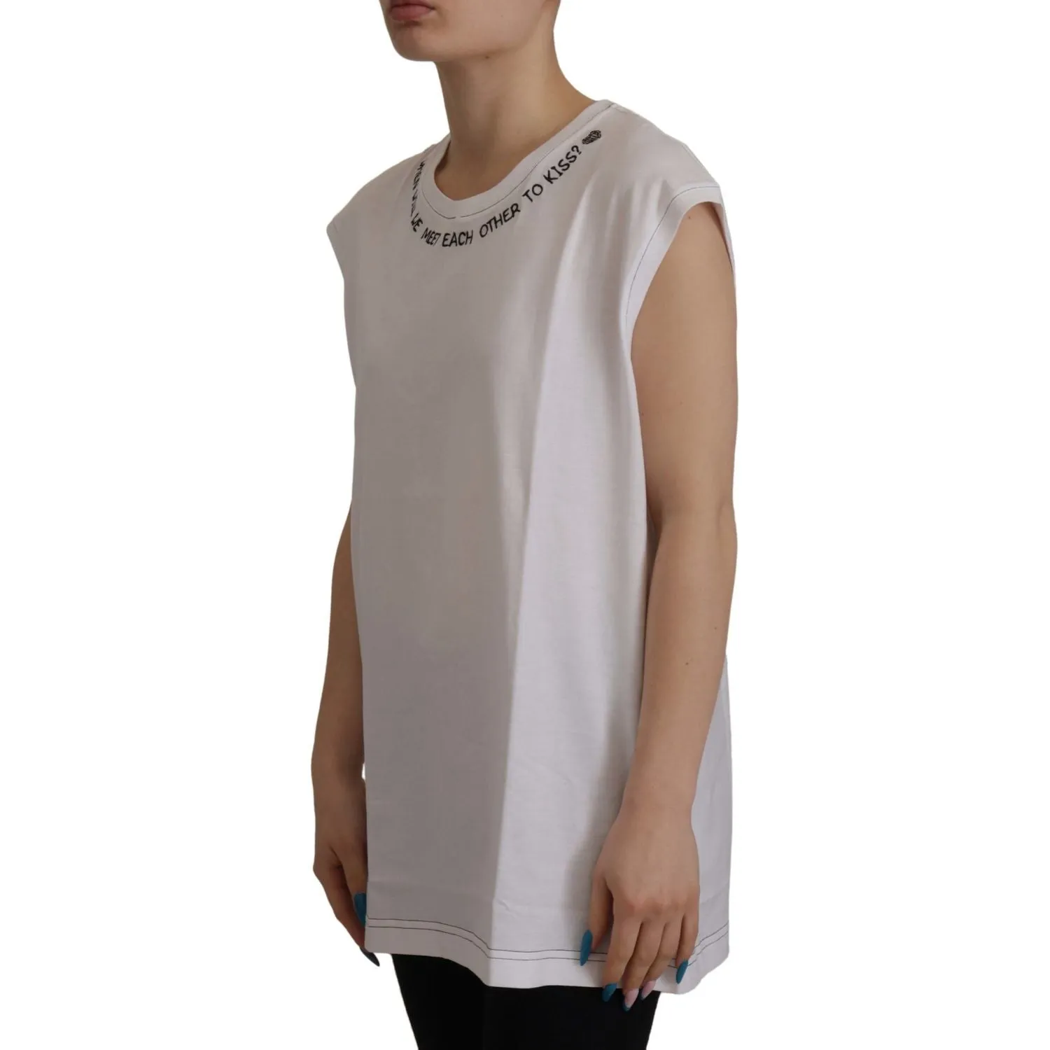 Dolce & Gabbana Elegant White Cotton Sleeveless Top