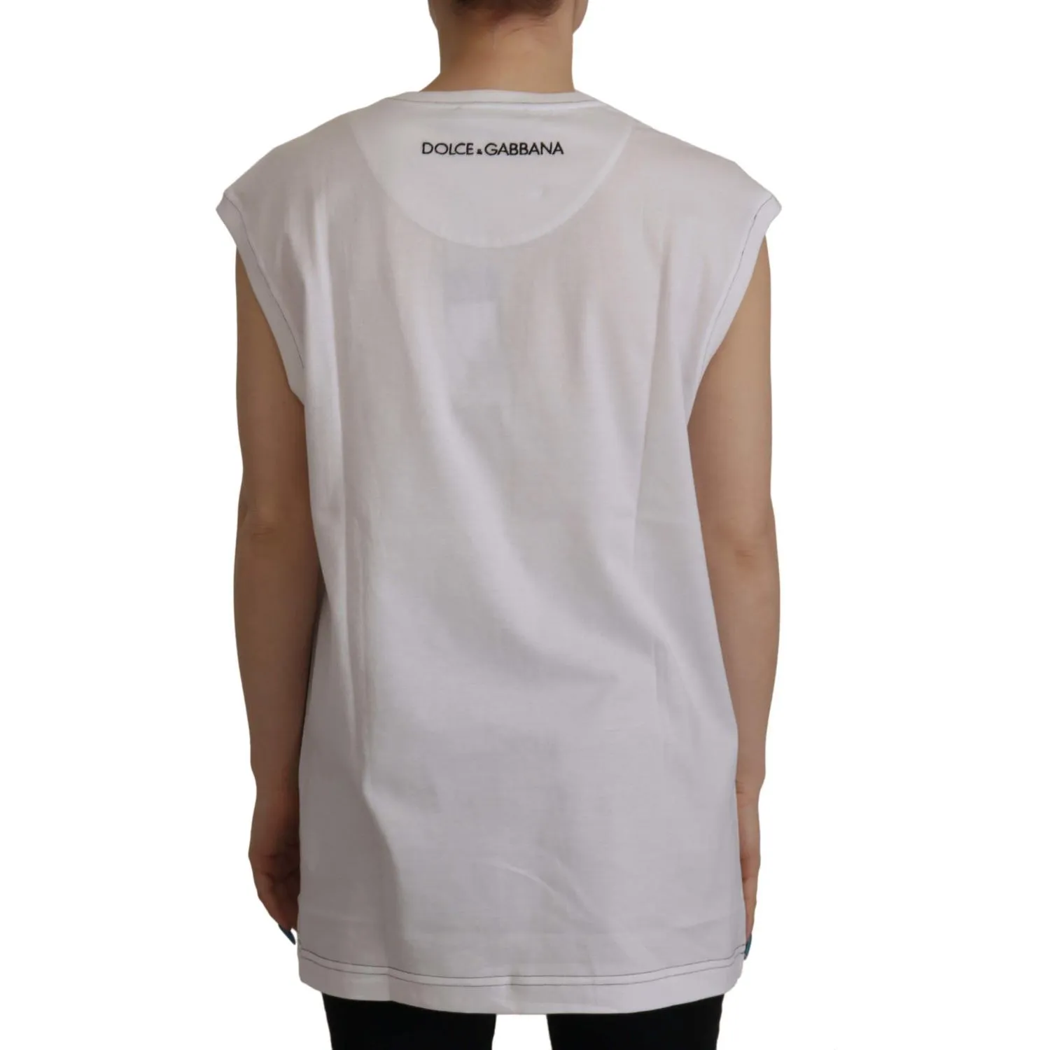 Dolce & Gabbana Elegant White Cotton Sleeveless Top