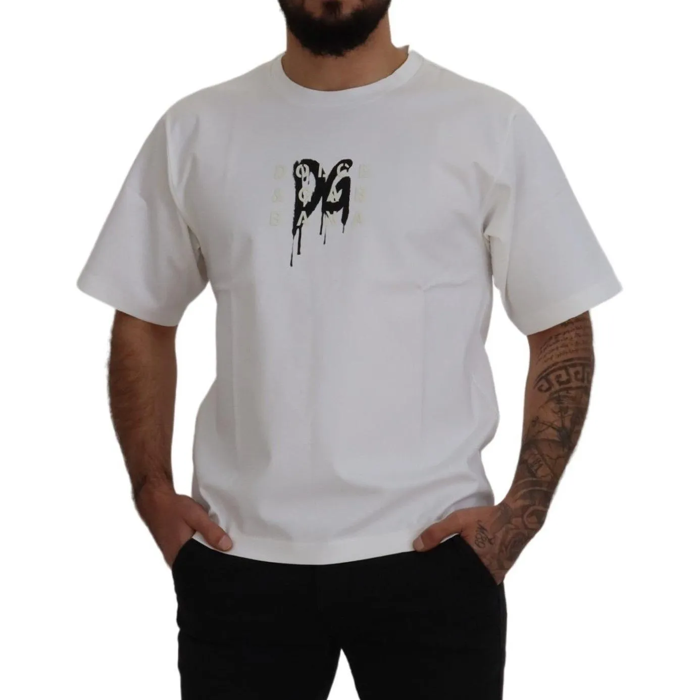 Dolce & Gabbana Timeless White Logo Crewneck Tee