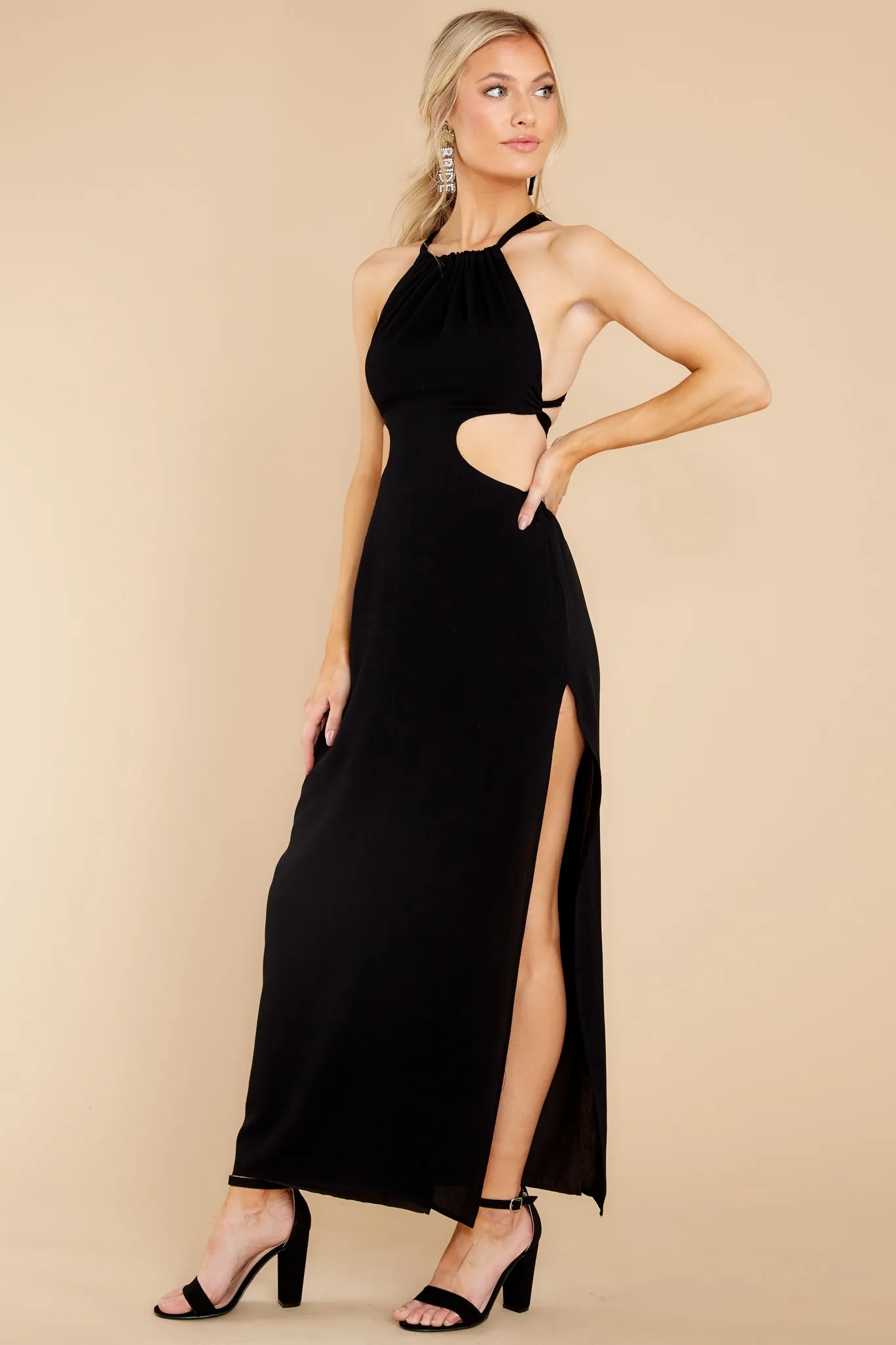 Enchanting Evening Black Maxi Dress