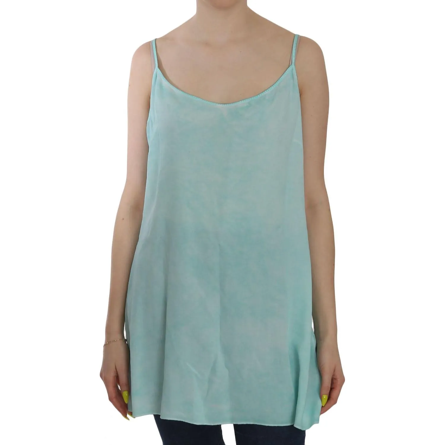 Ermanno Scervino Elegant Spaghetti Strap Sleeveless Blue Top