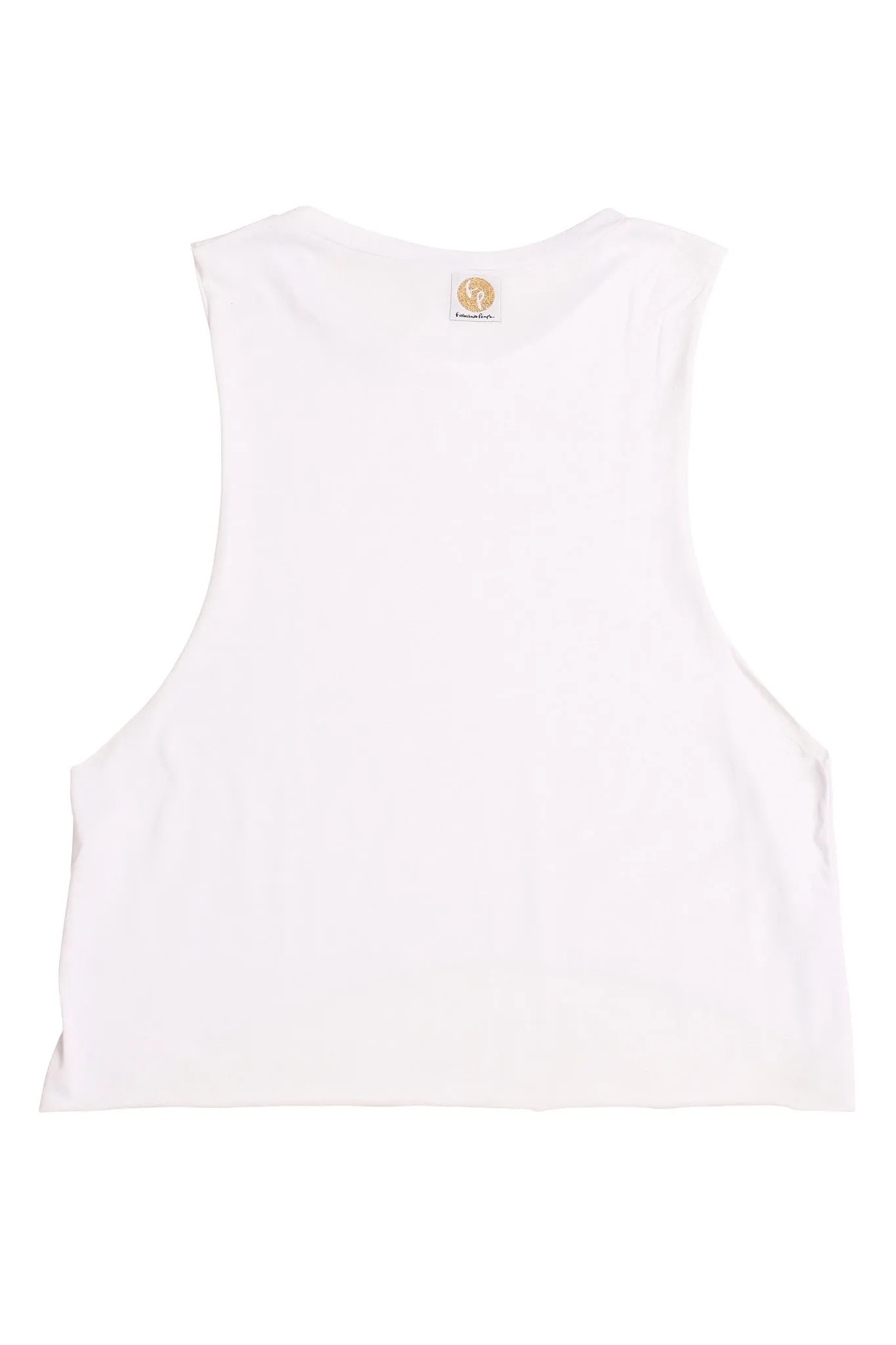 fabulous people women's crop muscle tee (white)