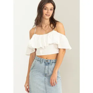 Falling in Love Ruffle Crop Top