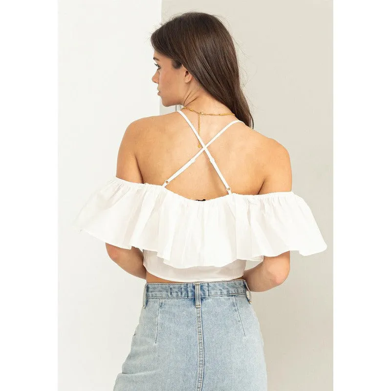 Falling in Love Ruffle Crop Top