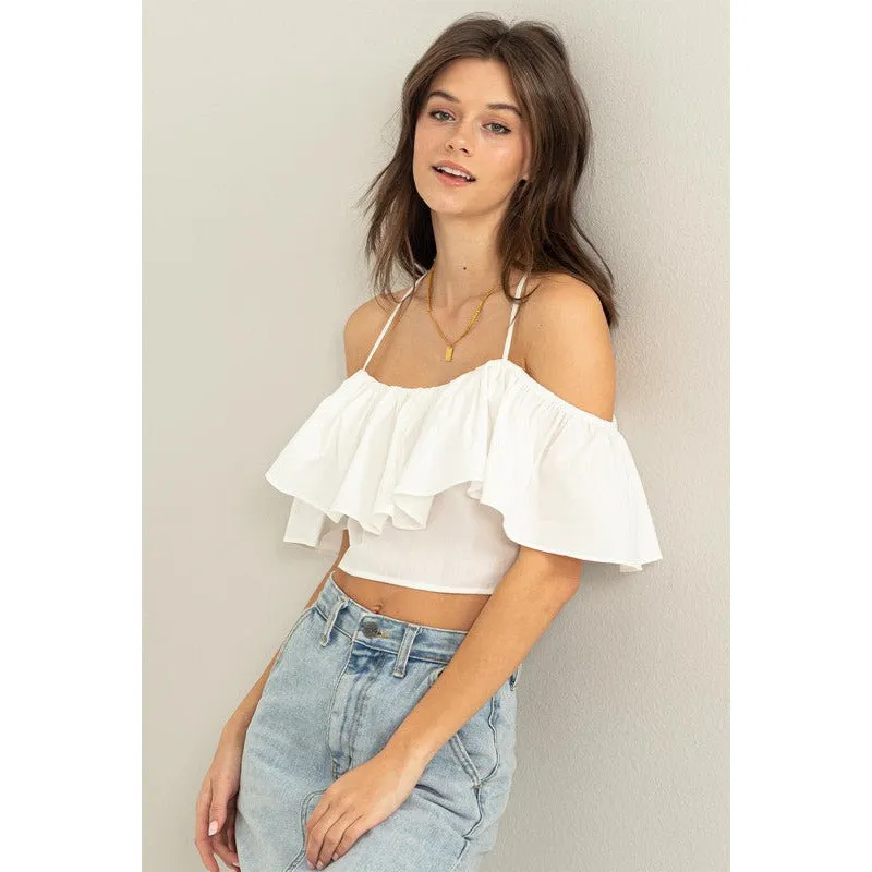 Falling in Love Ruffle Crop Top