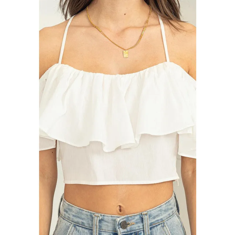 Falling in Love Ruffle Crop Top