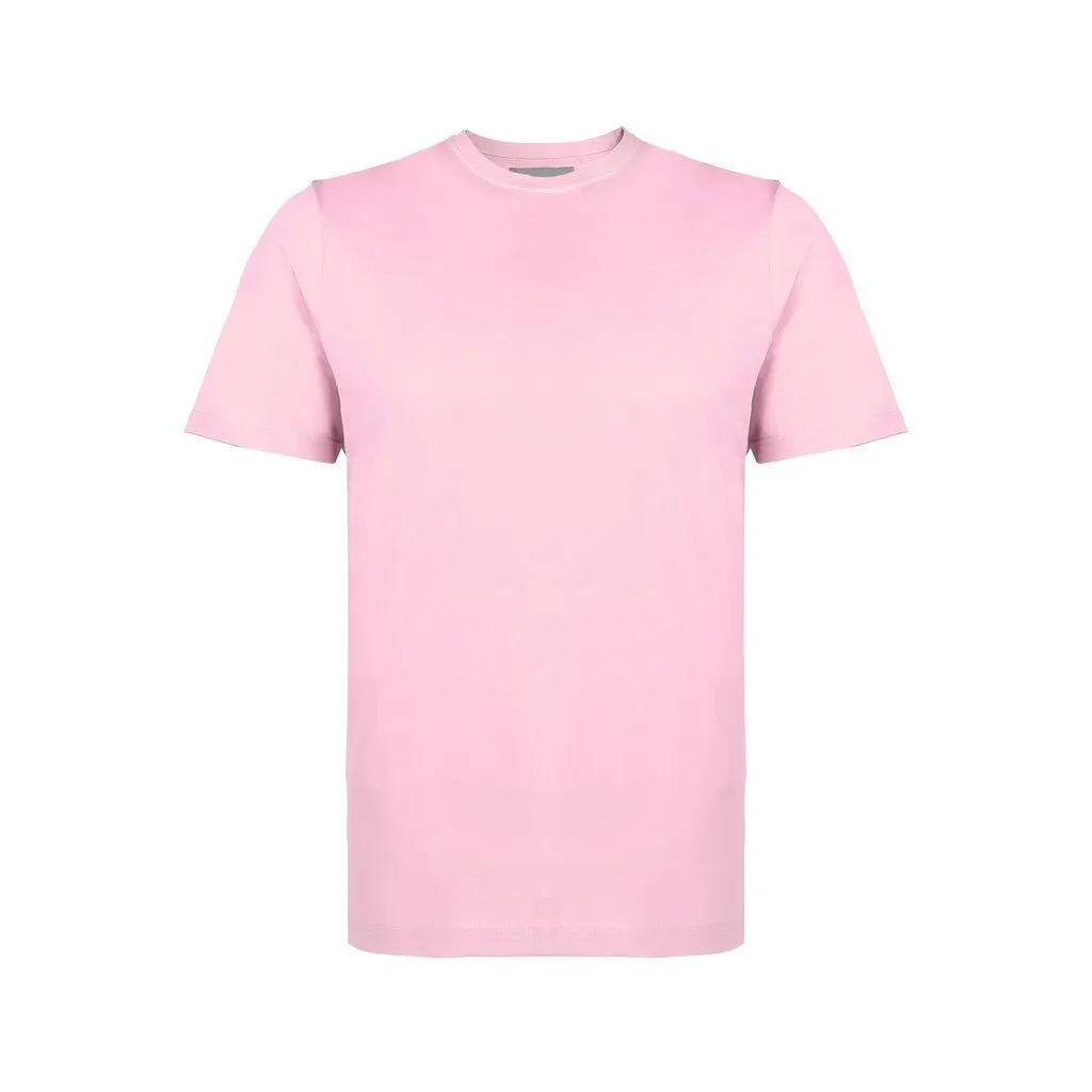 FERRANTE Cotton Jersey Crew Neck T-Shirt PINK