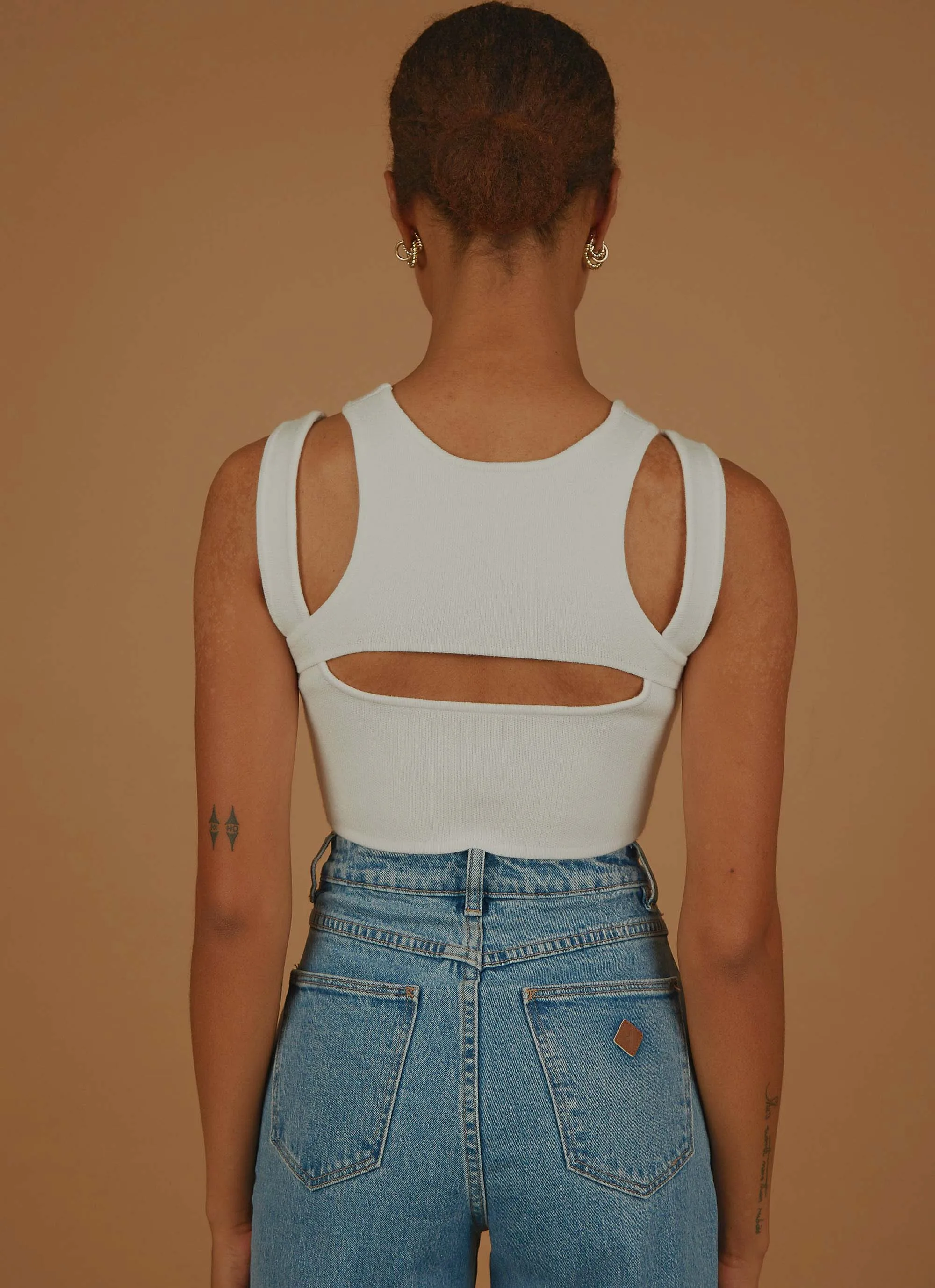 Gigi Girl Knit Crop - White