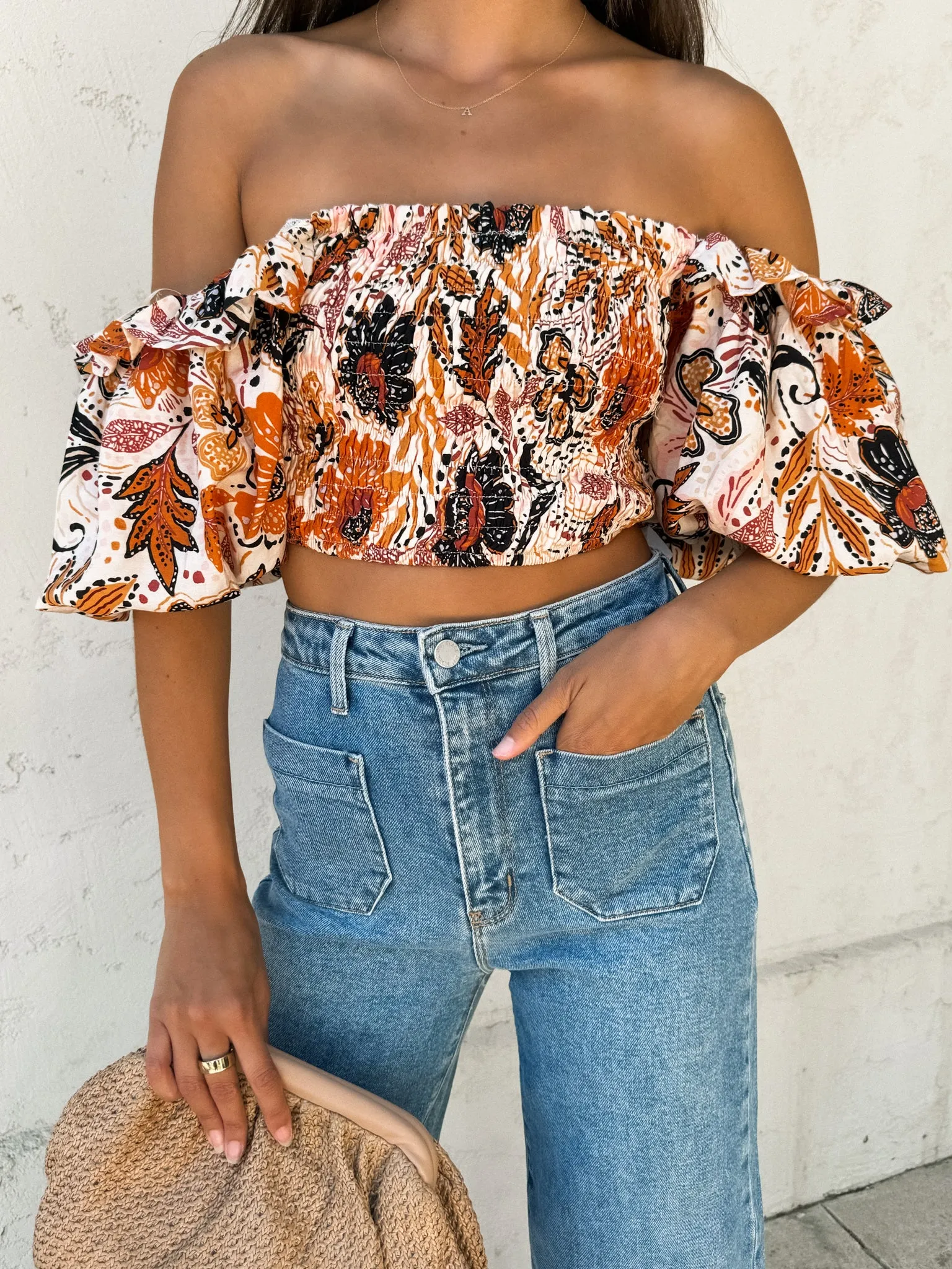 Ginger Floral Smocked Top - Final Sale