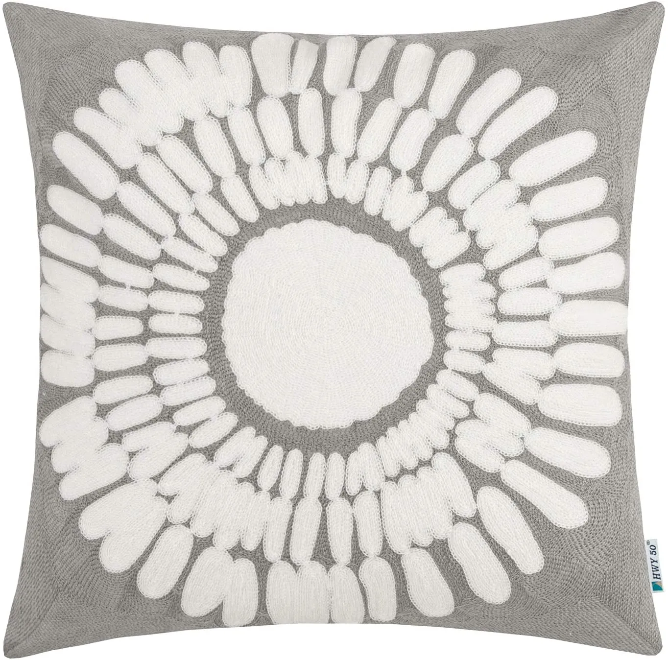 Gray Sunflower Pillow