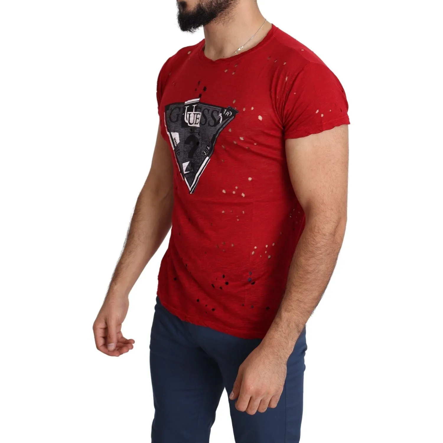 Guess Radiant Red Cotton Tee Perfect For Everyday Style