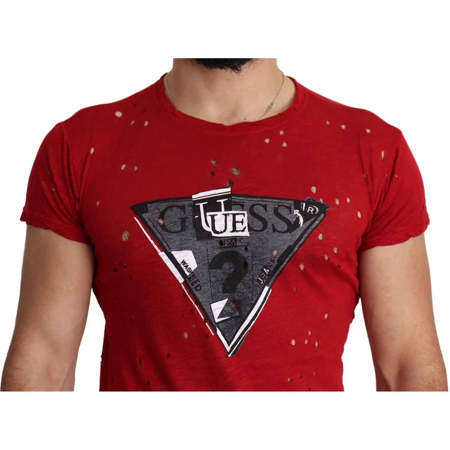 Guess Radiant Red Cotton Tee Perfect For Everyday Style