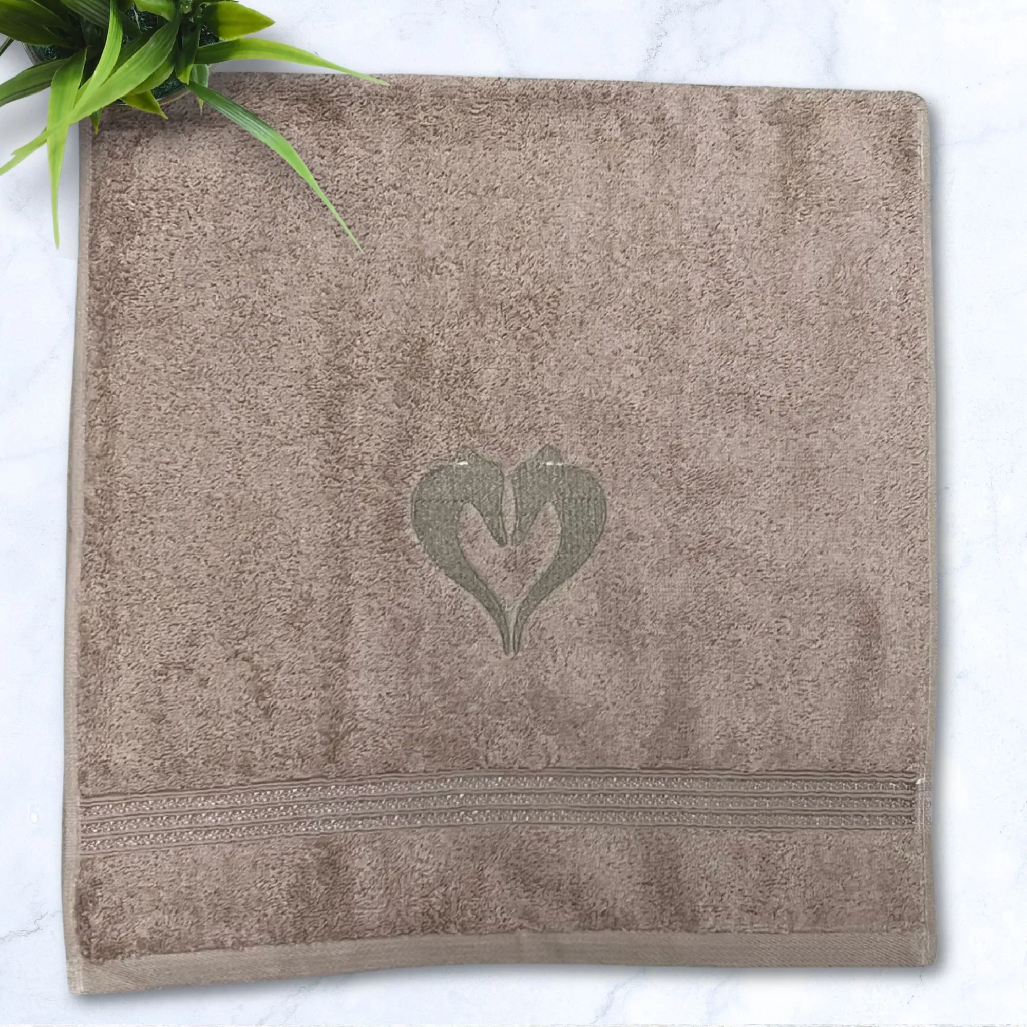 Heart Hounds Greyhound IG Whippet Taupe Hand Towel