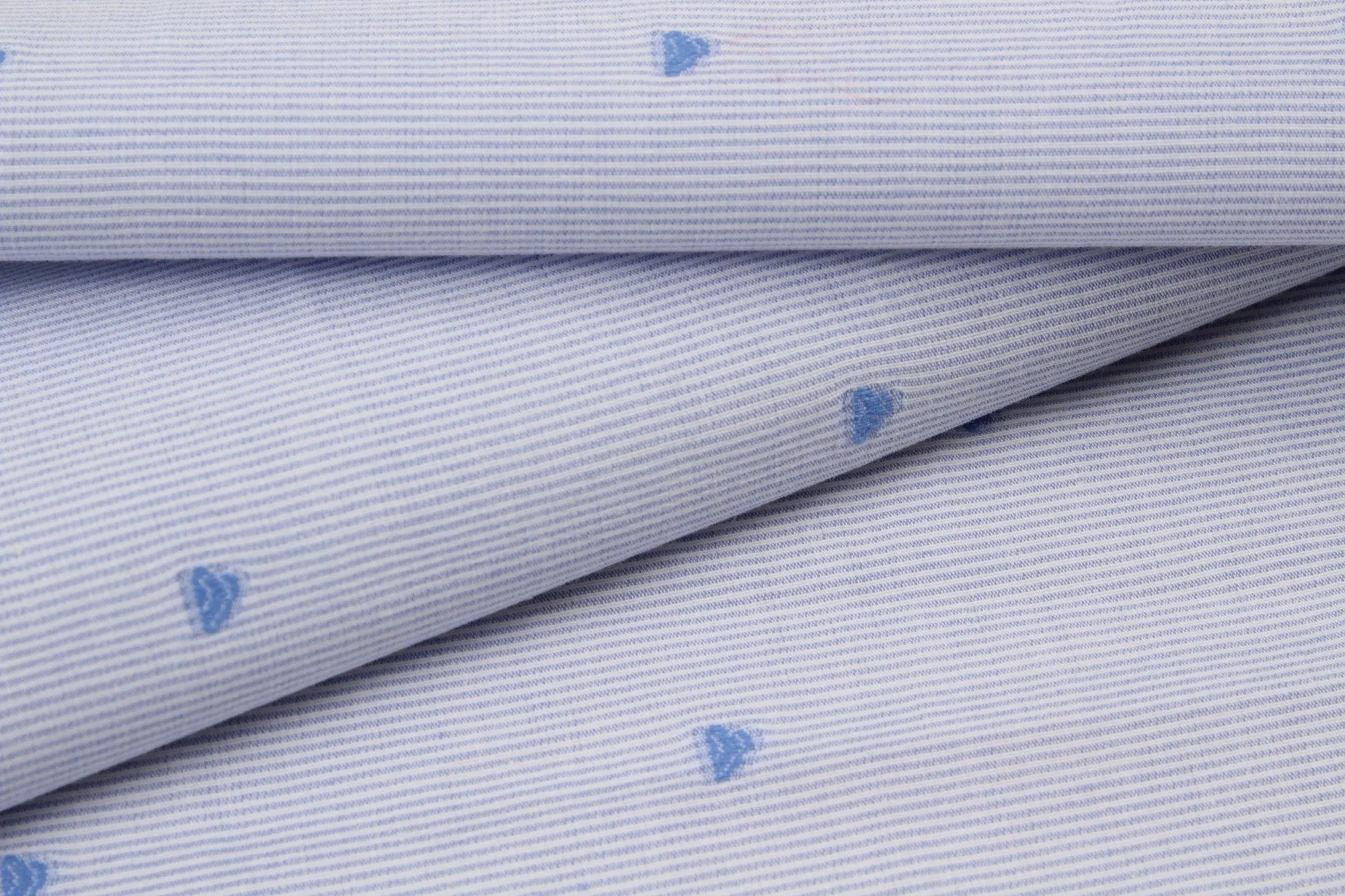 Hearts Plumeti on Striped Cotton Shirting