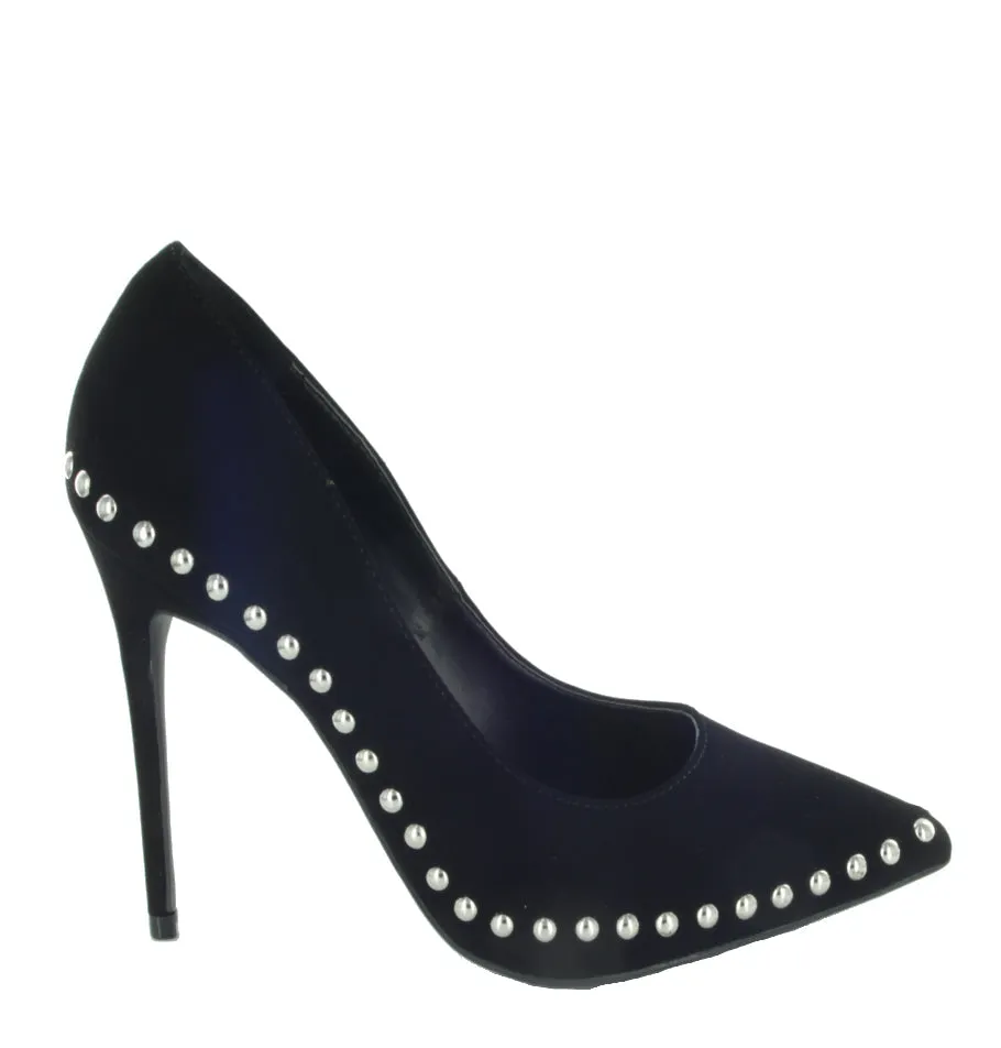 IVORY-20A STUDDED DESIGNER STILETTOS HEELS