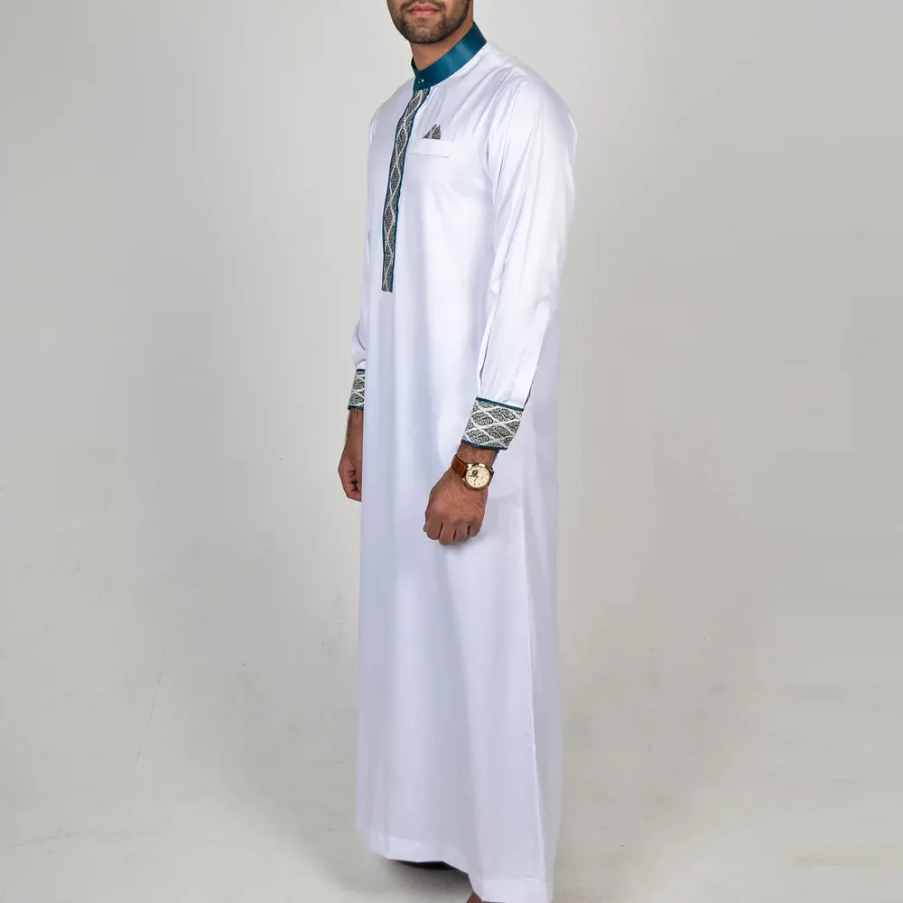 jl13 Foreign trade Muslim long-sleeved embroidered ethnic style Arab robe men's robes  abaya