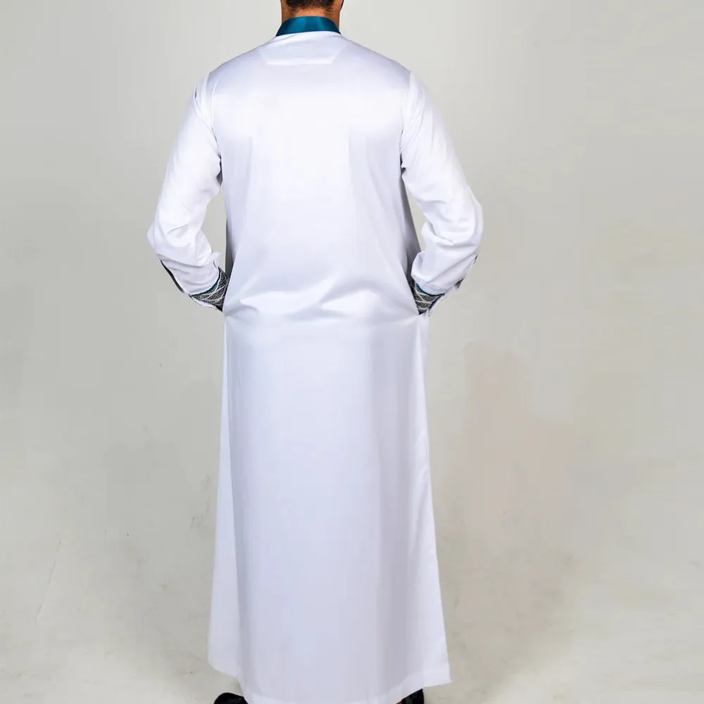 jl13 Foreign trade Muslim long-sleeved embroidered ethnic style Arab robe men's robes  abaya