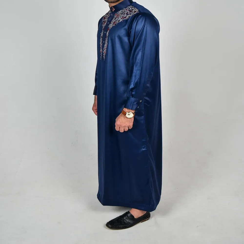 jl14 Foreign trade Muslim long-sleeved embroidered ethnic style Arab robe men's robes  abaya