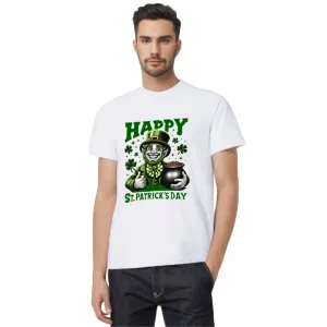 Joyful Leprechaun with Pot of Gold St. Patrick's Day T-Shirt