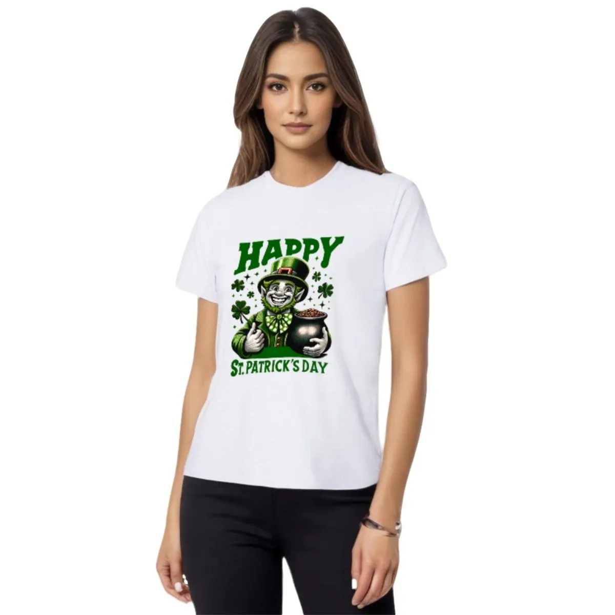 Joyful Leprechaun with Pot of Gold St. Patrick's Day T-Shirt