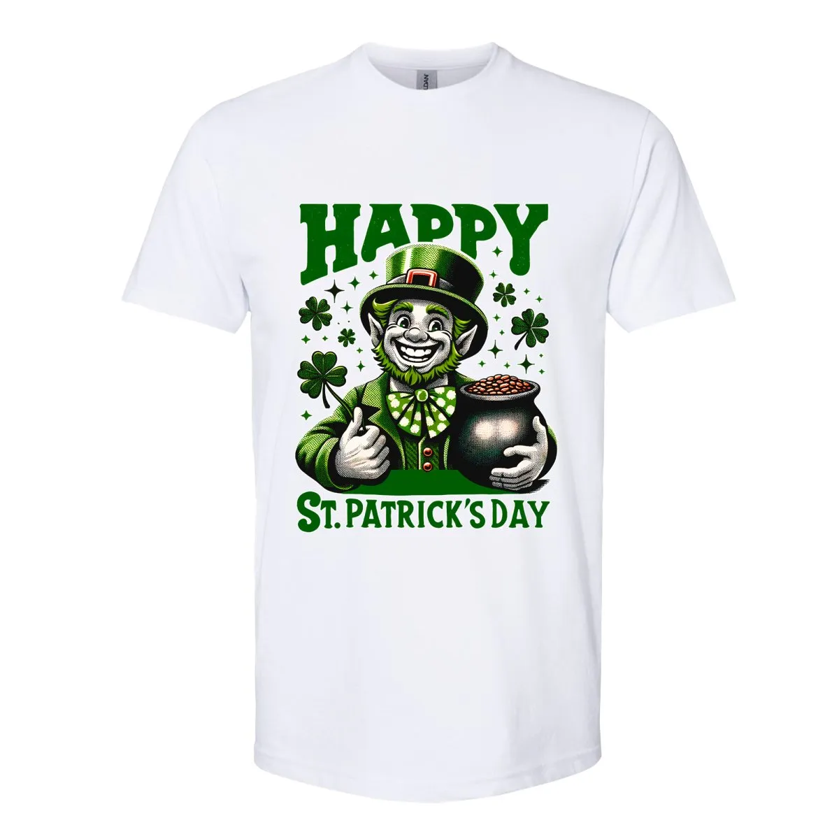 Joyful Leprechaun with Pot of Gold St. Patrick's Day T-Shirt