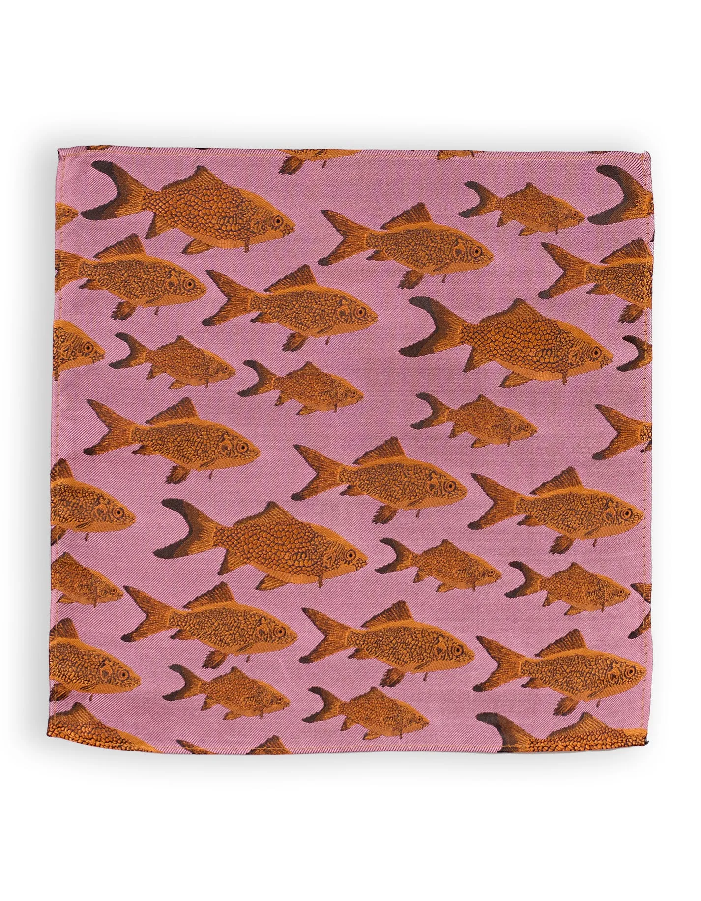 Light Pink Goldfish Silk Pocket Square